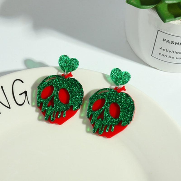 Disney Snow White poison Apple glitter Earrings - Picture 4 of 6